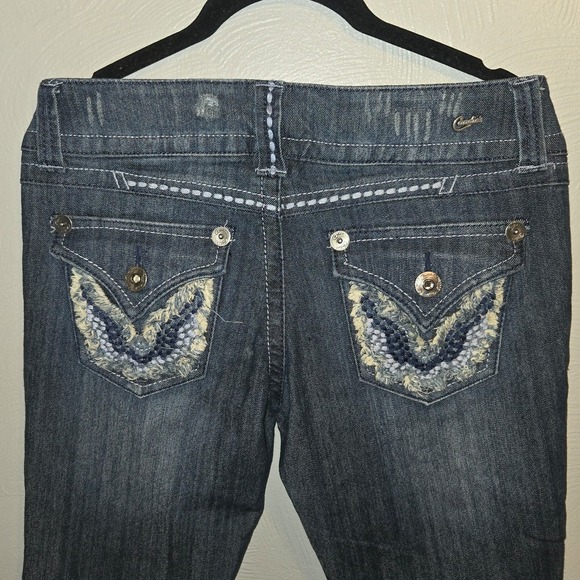 Y2K FASHION: Candies Bootcut Jeans Juniors Size 3 Distressed Stretch - Picture 7 of 12